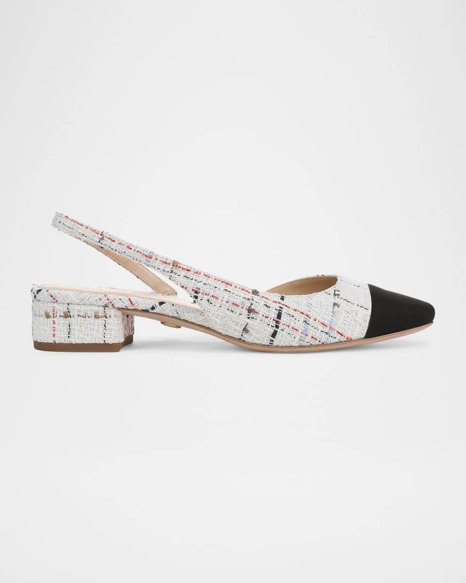 Cecile Tweed Slingback Ballerina Pumps
